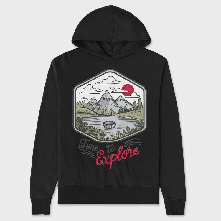Time To Explore, Hanorac Oversize Barbati (Unisex)