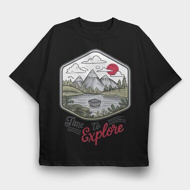 Time To Explore, Tricou Oversize Barbati (Unisex)