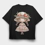 Tomato Hat Girl, Tricou Oversize Barbati (Unisex)