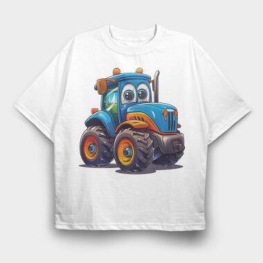 Tractor Face Clipart, Tricou Oversize Barbati (Unisex)
