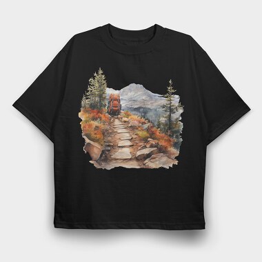 Trail Backpack Mountain, Tricou Oversize Barbati (Unisex)