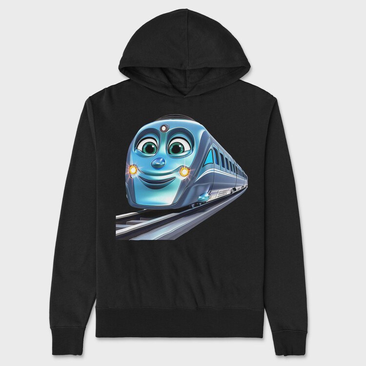 Train Face Clipart, Hanorac Oversize Barbati (Unisex)