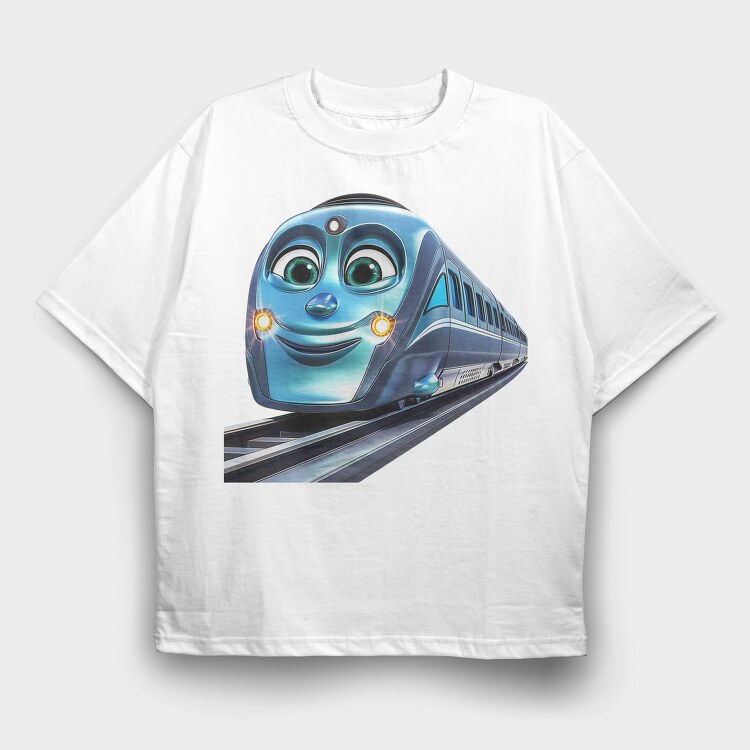 Train Face Clipart, Tricou Oversize Barbati (Unisex)