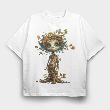 Tree Face Crown, Tricou Oversize Barbati (Unisex)