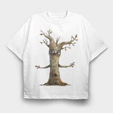 Tree Face Eyes, Tricou Oversize Barbati (Unisex)
