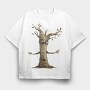 Tree Face Eyes, Tricou Oversize Barbati (Unisex)