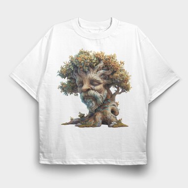 Tree Face Gnome, Tricou Oversize Barbati (Unisex)
