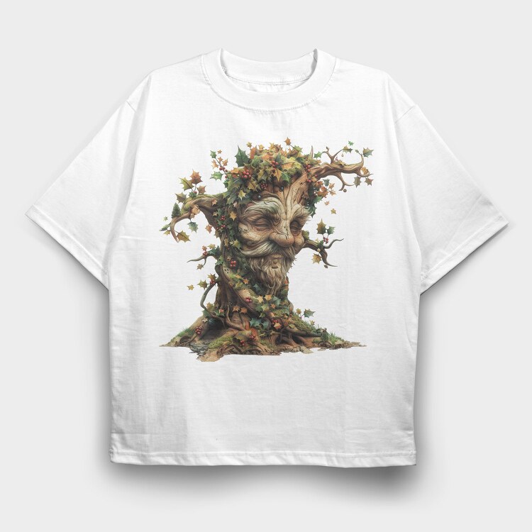 Tree Face Holly, Tricou Oversize Barbati (Unisex)