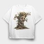 Tree Face Holly, Tricou Oversize Barbati (Unisex)
