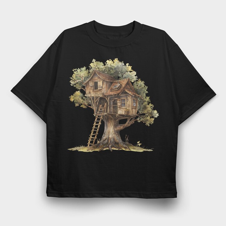 Tree House Forest, Tricou Oversize Barbati (Unisex)