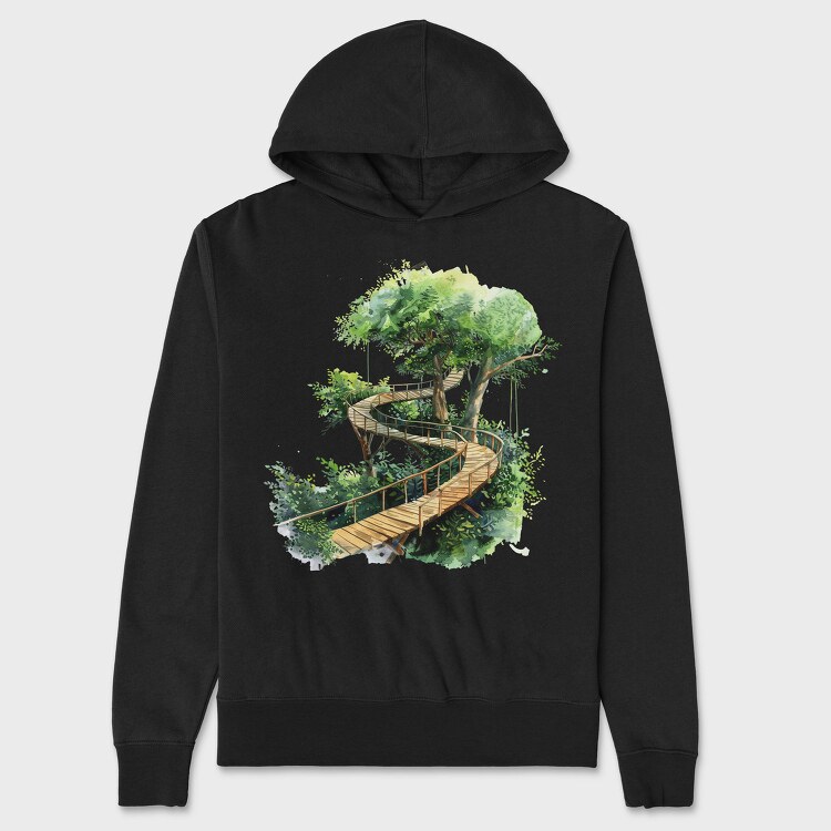Tree House Pathway, Hanorac Oversize Barbati (Unisex)