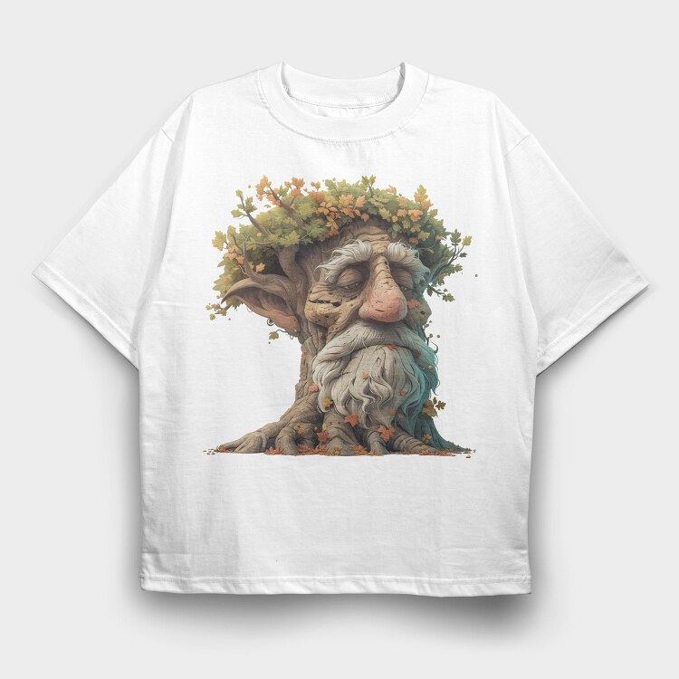 Tree Spirit Gnome, Tricou Oversize Barbati (Unisex)
