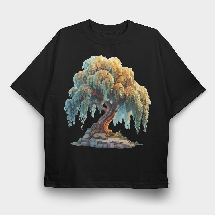Tree Willow Shade, Tricou Oversize Barbati (Unisex)