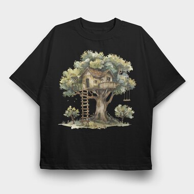 Treehouse Forest Climb, Tricou Oversize Barbati (Unisex)