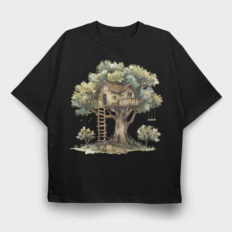 Treehouse Forest Climb, Tricou Oversize Barbati (Unisex)
