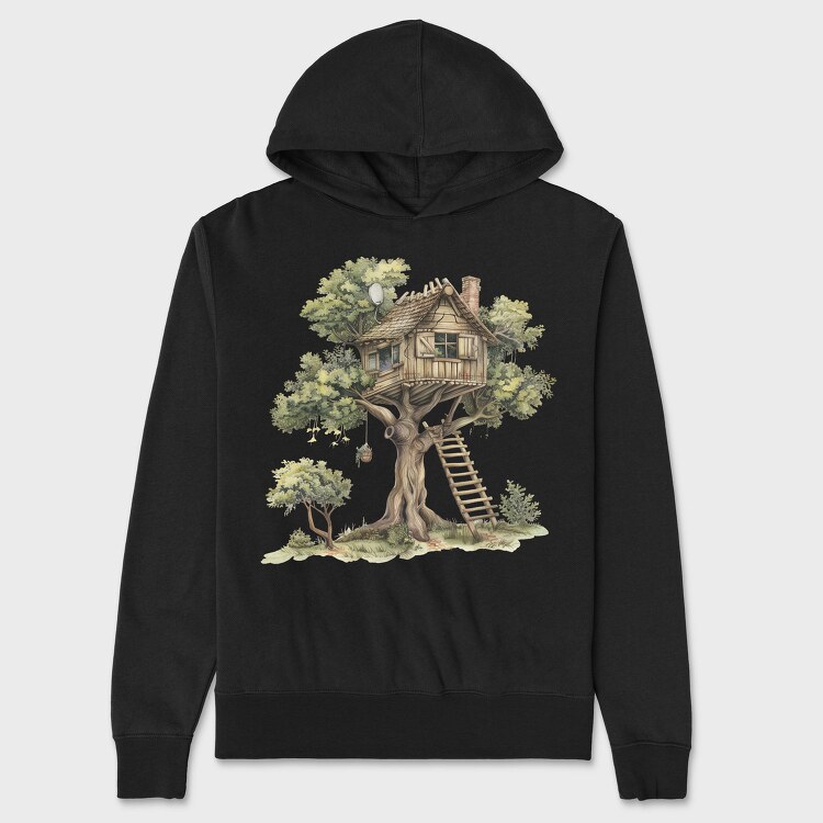 Treehouse In Tree, Hanorac Oversize Barbati (Unisex)