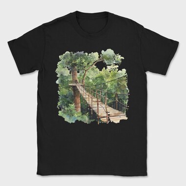 Treehouse Wooden Path, Tricou Barbati (Unisex)