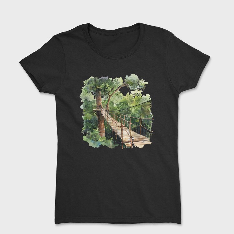 Treehouse Wooden Path, Tricou Femei