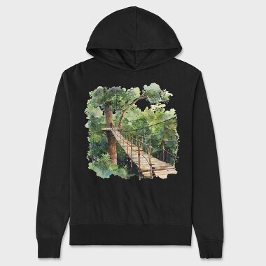 Treehouse Wooden Path, Hanorac Oversize Barbati (Unisex)