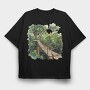 Treehouse Wooden Path, Tricou Oversize Barbati (Unisex)