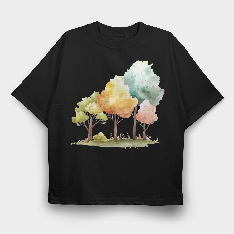 Trees 11, Tricou Oversize Barbati (Unisex)