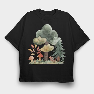 Trees 12, Tricou Oversize Barbati (Unisex)
