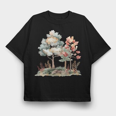 Trees In Forest, Tricou Oversize Barbati (Unisex)