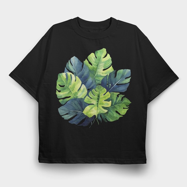 Tropical Breeze Leaf, Tricou Oversize Barbati (Unisex)