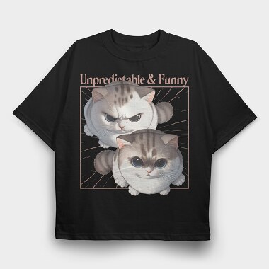 Playful Grumpy Cats, Tricou Oversize Barbati (Unisex)