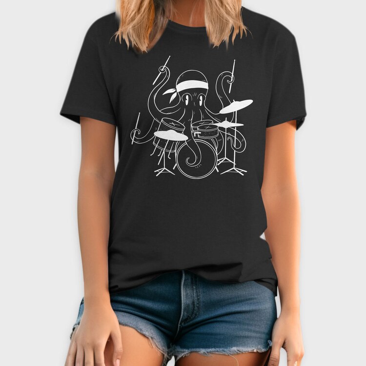 Drummer Octopus Drums, Tricou Barbati (Unisex)