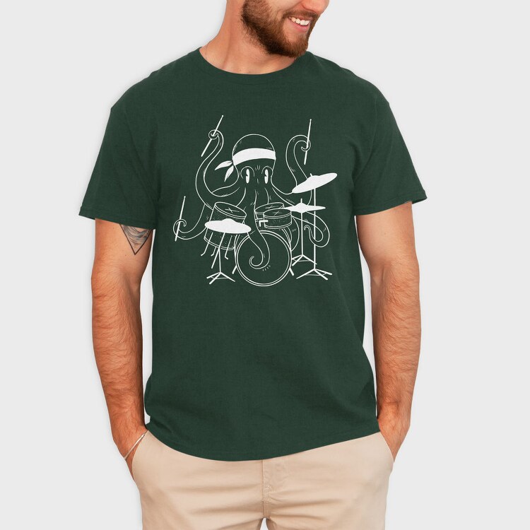 Drummer Octopus Drums, Tricou Barbati (Unisex)