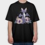Pastel Goth Bat Cat Cute, Tricou Oversize Barbati (Unisex)