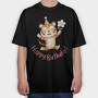 Tiger Party Flower, Tricou Oversize Barbati (Unisex)