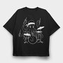Drummer Octopus Drums, Tricou Oversize Barbati (Unisex)