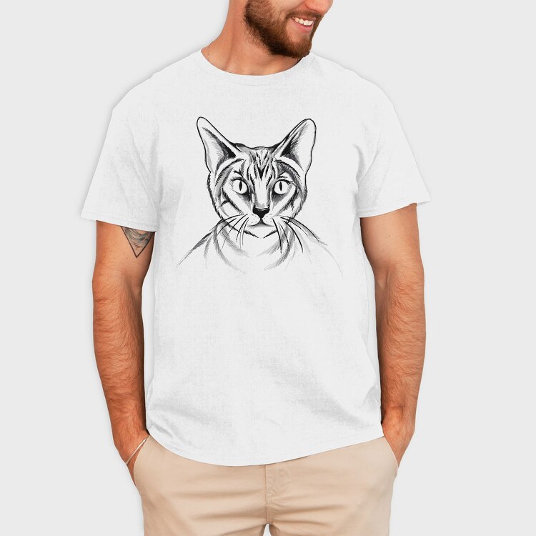 Hand Drawn Cat, Tricou Barbati (Unisex)