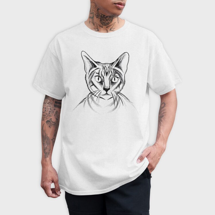 Hand Drawn Cat, Tricou Barbati (Unisex)