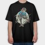 Skater Skeleton Character, Tricou Oversize Barbati (Unisex)