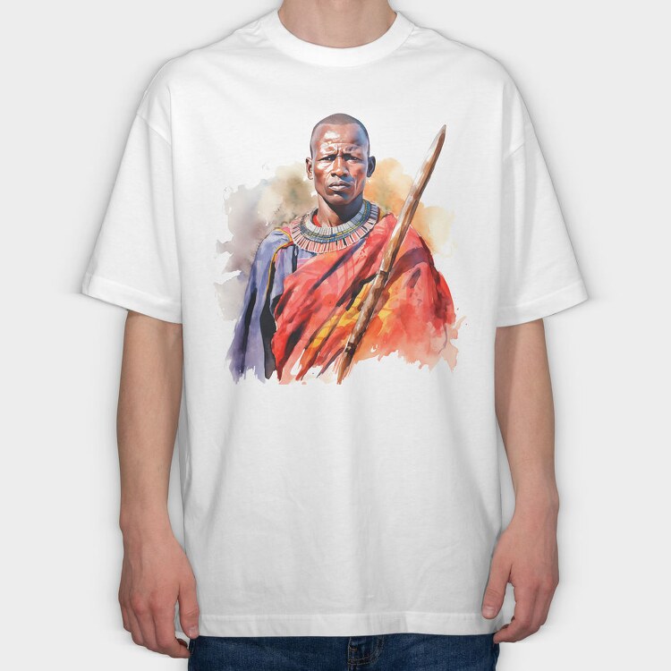Maasai Warrior Masai, Tricou Oversize Barbati (Unisex)