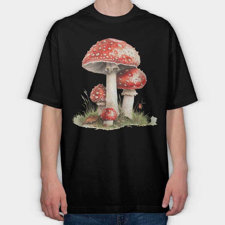 Toadstools Red Spots, Tricou Oversize Barbati (Unisex)