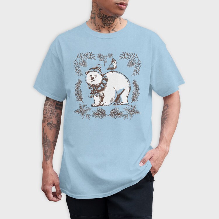 Polar Bear Animal Winter Throw Pillow, Tricou Barbati (Unisex)