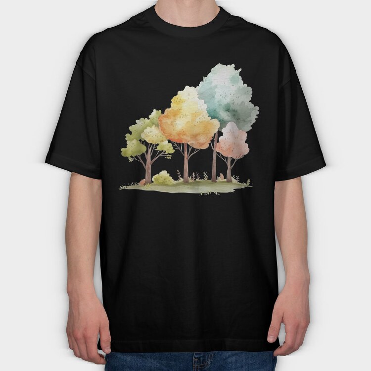 Trees 11, Tricou Oversize Barbati (Unisex)