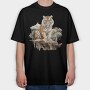 Tiger Sitting Tree Branch, Tricou Oversize Barbati (Unisex)