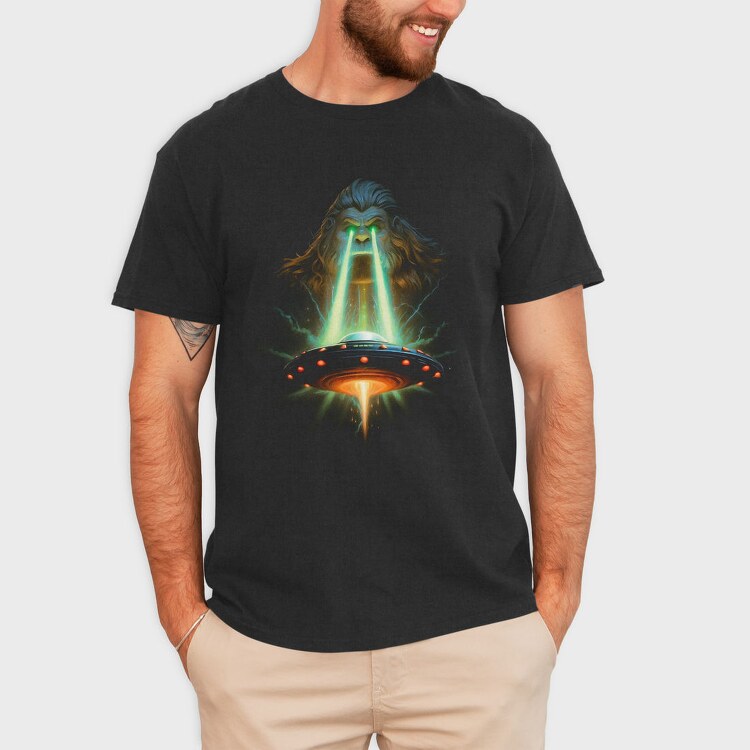 Bigfoot And Ufo, Tricou Barbati (Unisex)