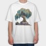 Tree On Rocks, Tricou Oversize Barbati (Unisex)