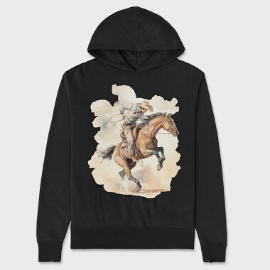 Cowboy Riding Horse Bucking, Hanorac Oversize Barbati (Unisex)