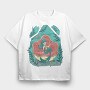 Creepy Halloween Mermaid Cute, Tricou Oversize Barbati (Unisex)