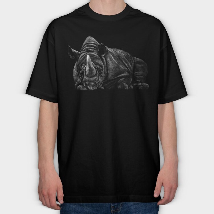 Lying Rhino, Tricou Oversize Barbati (Unisex)