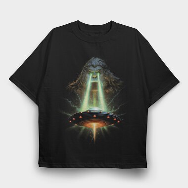 Bigfoot And Ufo, Tricou Oversize Barbati (Unisex)