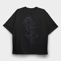 Hand Drawn Mermaid Siren And Anchor, Tricou Oversize Barbati (Unisex)