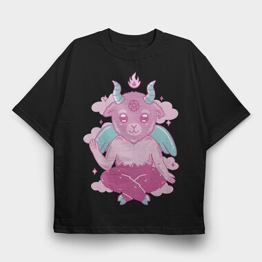 Baphomet Demon Baby, Tricou Oversize Barbati (Unisex)